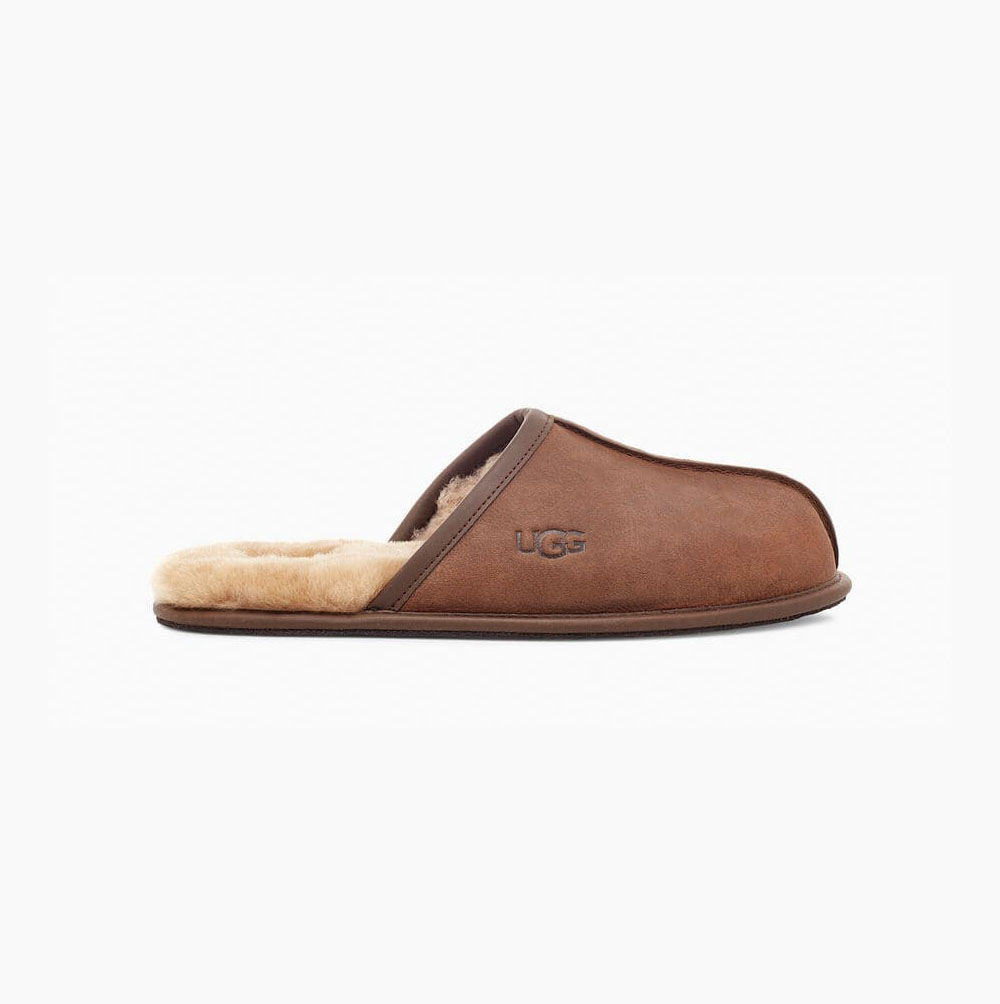 UGG Scuff Leather - Tøfler Herre - Brune (NO-E683)